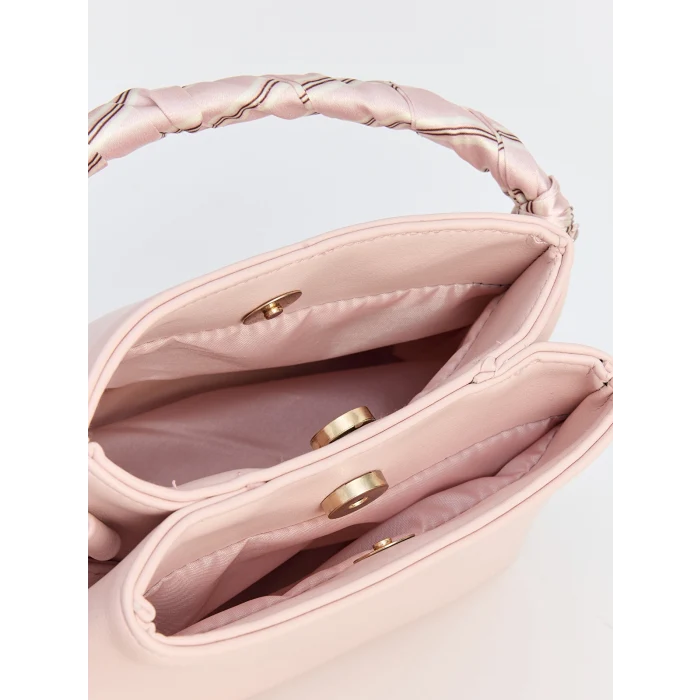 LCW ACCESSORIES Pembe Fular Detaylı Deri Görünümlü Kadın Omuz Çantası