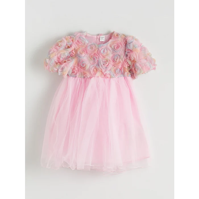 LCW Kids Pembe Çiçekli Kız Çocuk Tütü Elbise