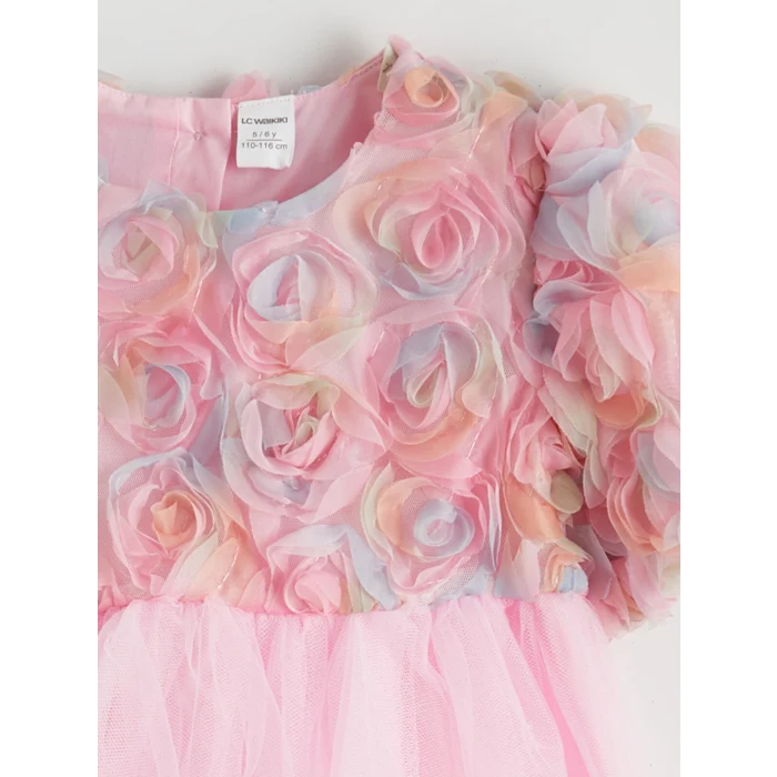 LCW Kids Pembe Çiçekli Kız Çocuk Tütü Elbise