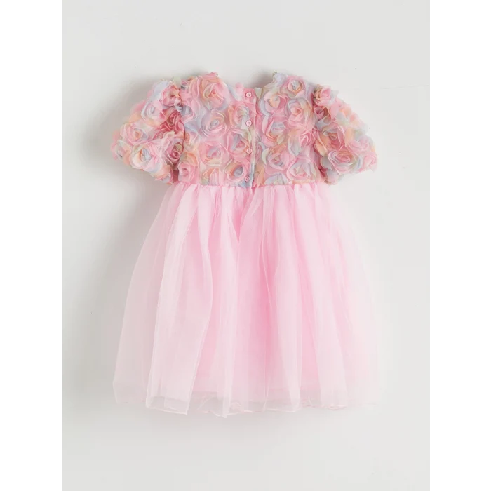 LCW Kids Pembe Çiçekli Kız Çocuk Tütü Elbise