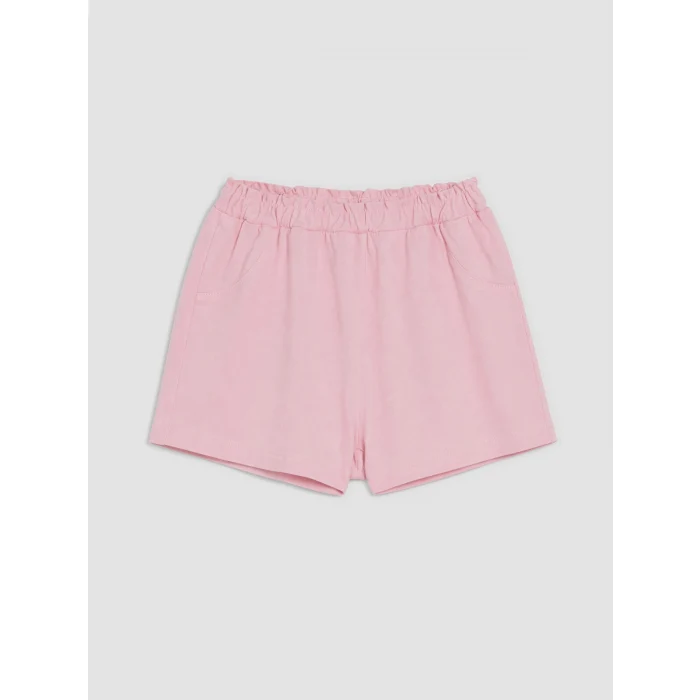 LCW baby Pembe Çiçekli Kız Bebek Şortlu Takım