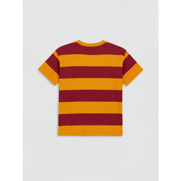 LCW baby Kırmızı Bisiklet Yaka Çizgili Galatasaray Erkek Bebek Tişört