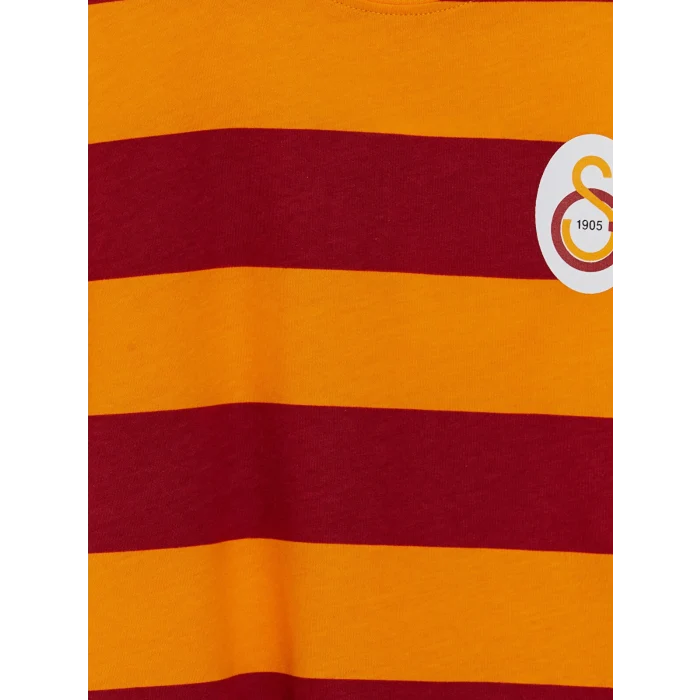 LCW baby Kırmızı Bisiklet Yaka Çizgili Galatasaray Erkek Bebek Tişört