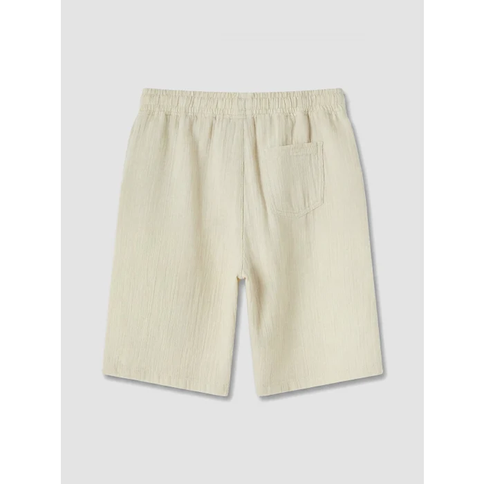 LCW Kids Bej Beli Lastikli Erkek Çocuk Müslin Şort