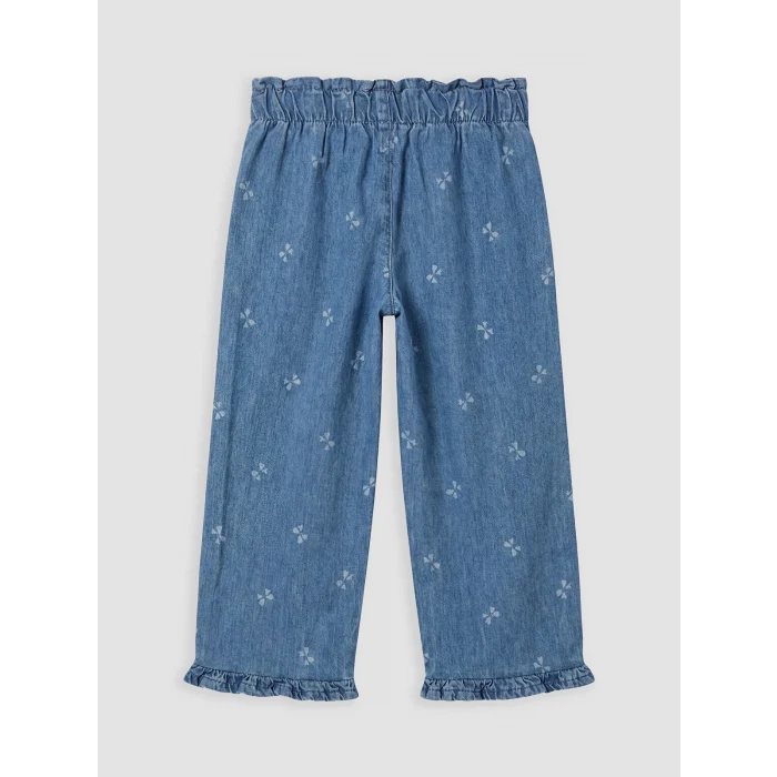 LCW baby Mavi Kız Bebek Denim Bol Paça Pantolon