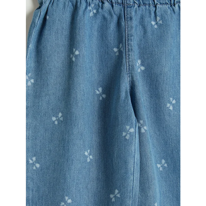 LCW baby Mavi Kız Bebek Denim Bol Paça Pantolon