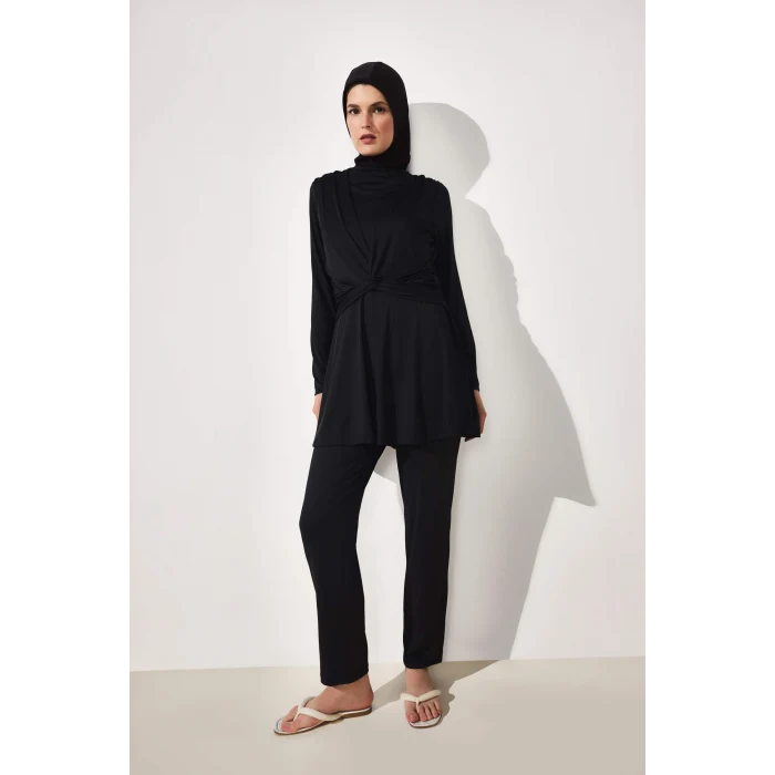 Defacto G7445AXBK27 Siyah Regular Fıt 3lü Burkini Mayo