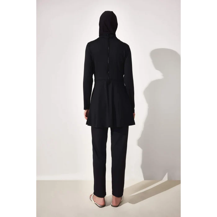 Defacto G7445AXBK27 Siyah Regular Fıt 3lü Burkini Mayo