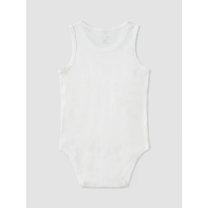 LCW baby Beyaz Bisiklet Yaka Erkek Bebek Çıtçıtlı Body