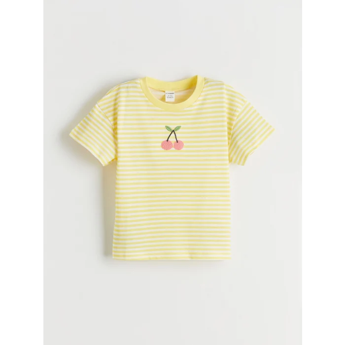 LCW Kids Sarı Nakışlı Kız Çocuk Tişört 2li
