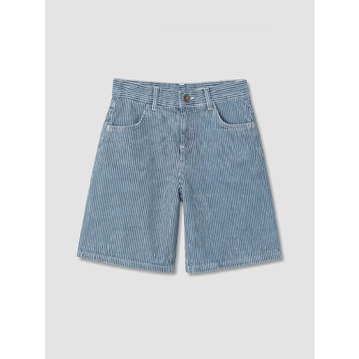 LCW Kids İndigo Regular Fit Çizgili Erkek Çocuk Jean Şortolon