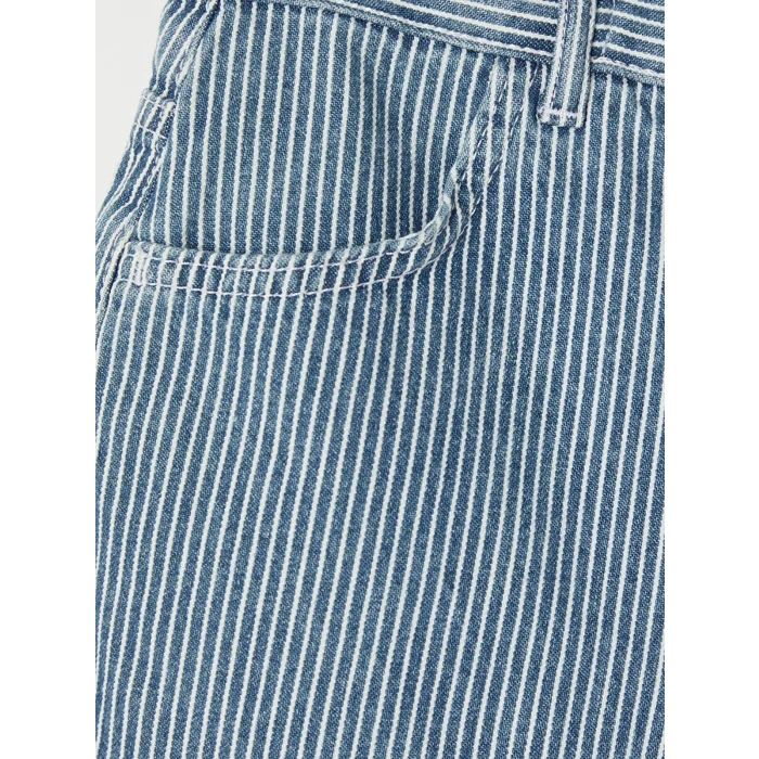 LCW Kids İndigo Regular Fit Çizgili Erkek Çocuk Jean Şortolon