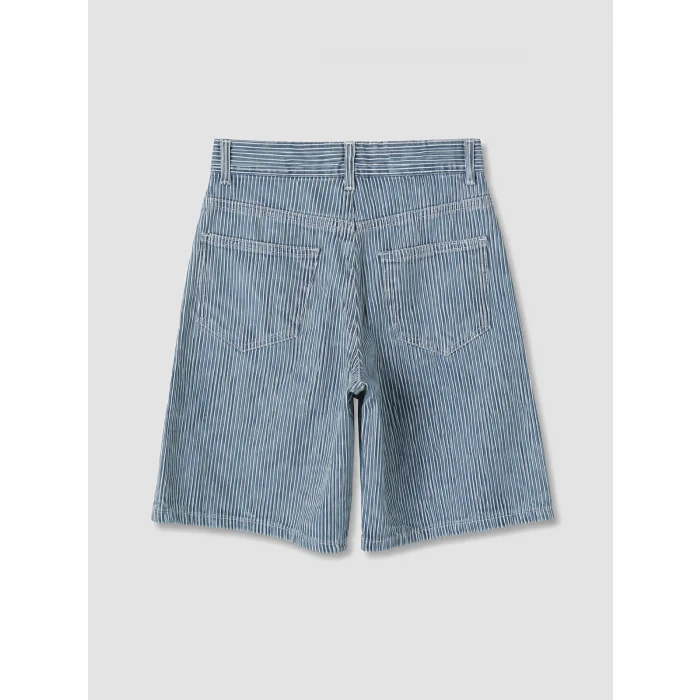 LCW Kids İndigo Regular Fit Çizgili Erkek Çocuk Jean Şortolon