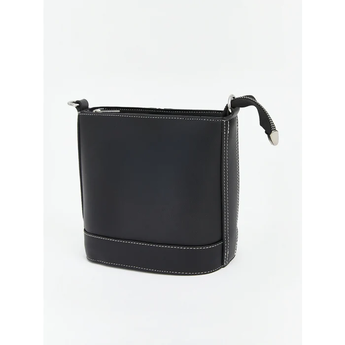 LCW ACCESSORIES Siyah Deri Görünümlü Kadın Omuz Çantası