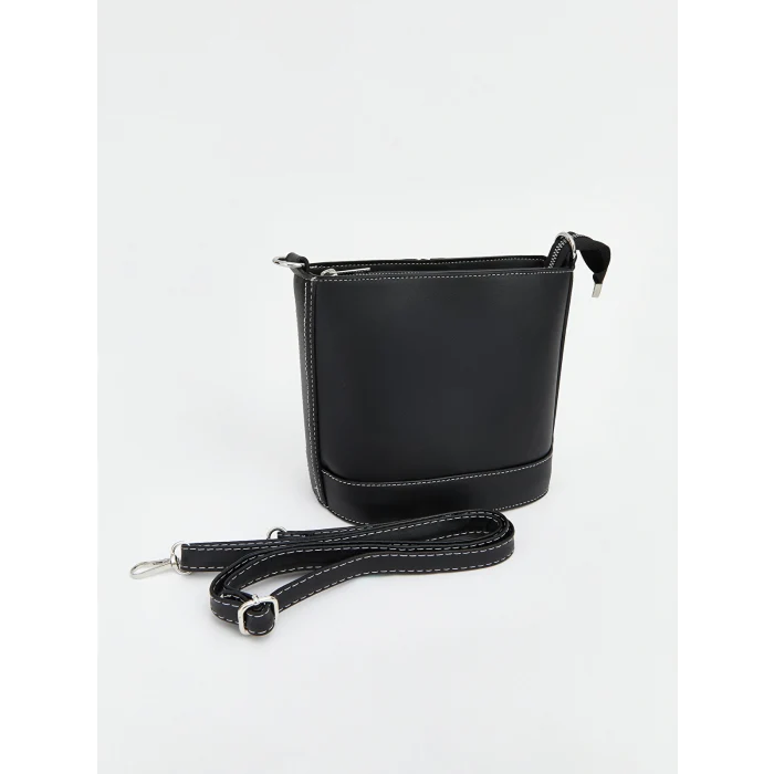 LCW ACCESSORIES Siyah Deri Görünümlü Kadın Omuz Çantası