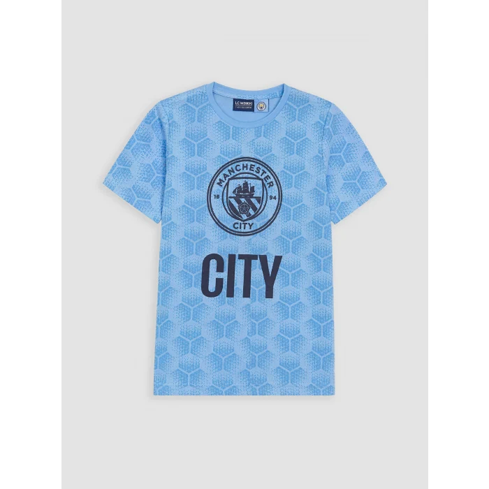 LCW Kids Mavi Manchester City Erkek Çocuk Şortlu Pijama Takımı