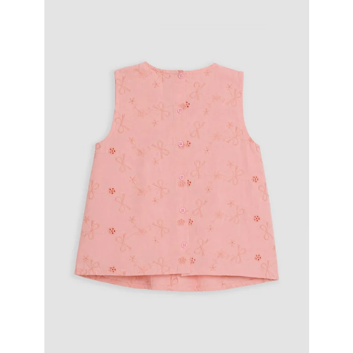 LCW Kids Pembe Fiyonk Nakışlı Kız Çocuk Şortlu Takım