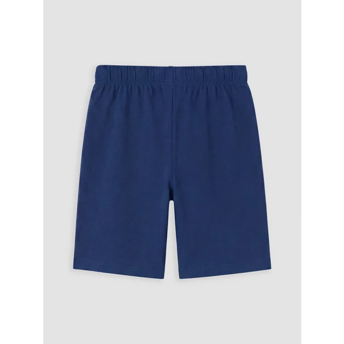 LCW Kids Ekru Bisiklet Yaka Erkek Çocuk Şortlu Pijama Takımı