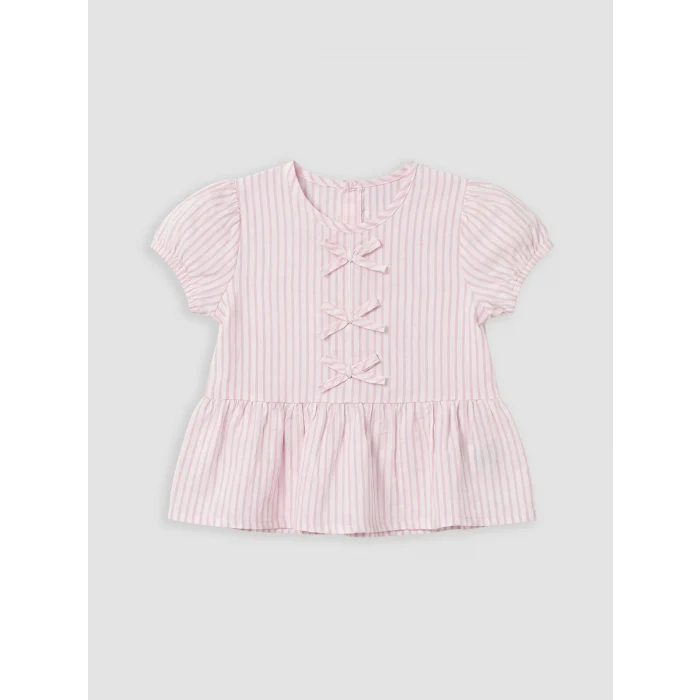 LCW baby Pembe Çizgili Kız Bebek Takım