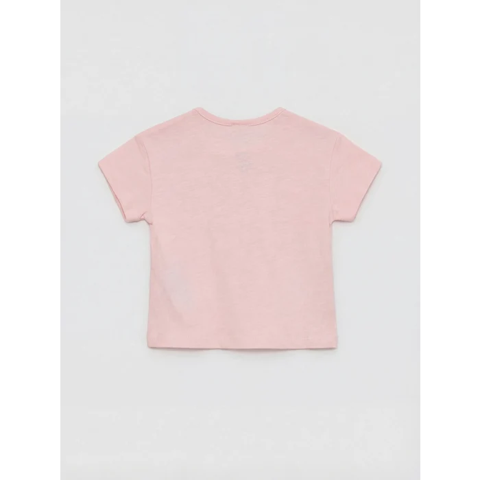 LCW baby Pembe Baskılı Kız Bebek Şortlu Takım