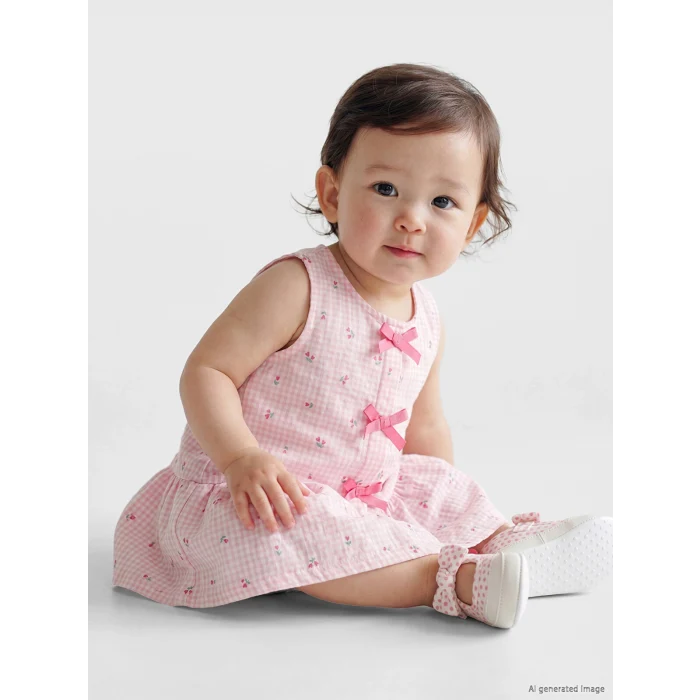 LCW baby Pembe Fiyonklu Kız Bebek Elbise