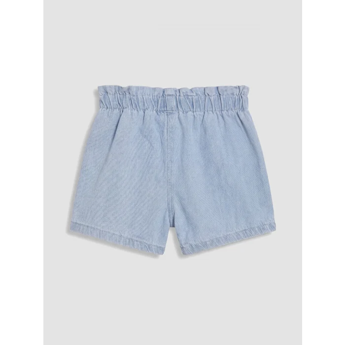 LCW baby Mavi Çiçekli Kız Bebek Jean Şort