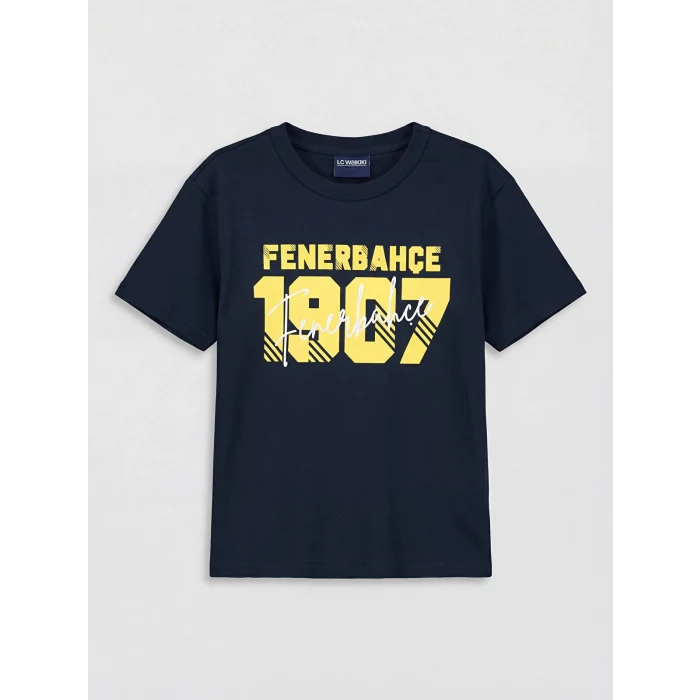 LCW Kids Lacivert Fenerbahçe Baskılı Erkek Çocuk Şortlu Takım