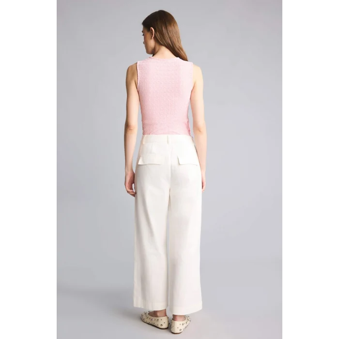 Defacto H5910AXER138 Ekru %100 Pamuk Culotte Normal Bel Gabardin Pantolon