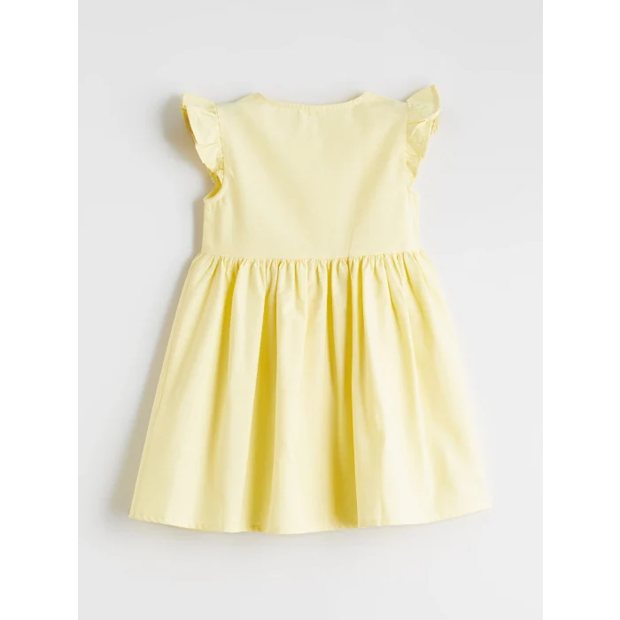 LCW Kids Sarı Fırfırlı Kız Çocuk Elbise
