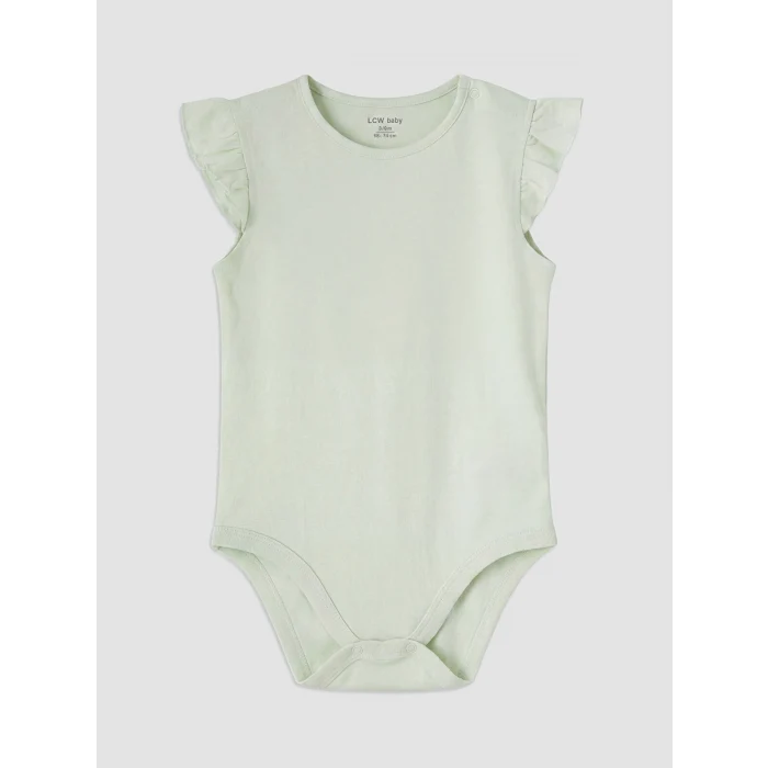 LCW baby Sarı Fırfırlı Kız Bebek Çıtçıtlı Body 2li