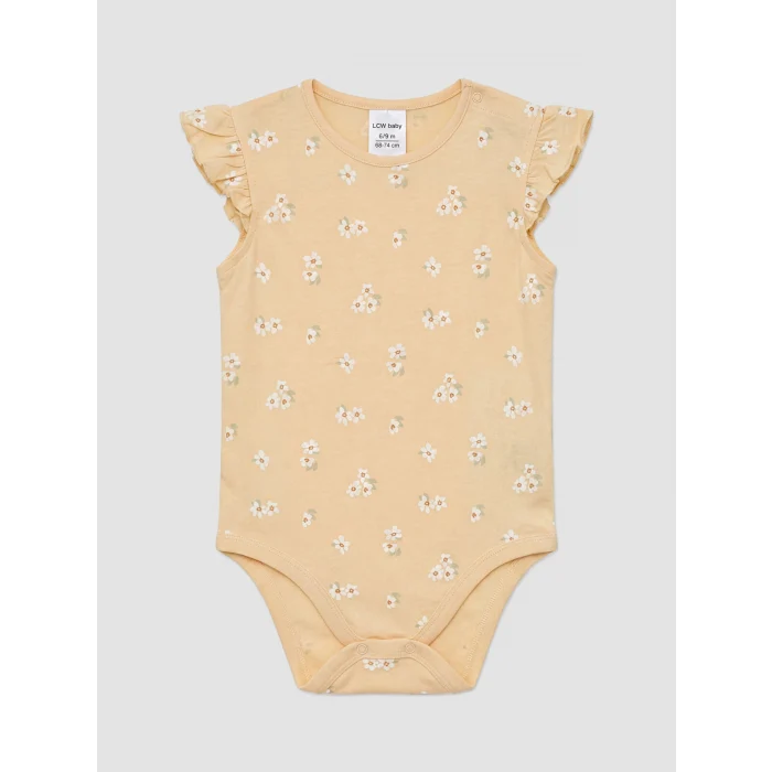 LCW baby Sarı Fırfırlı Kız Bebek Çıtçıtlı Body 2li