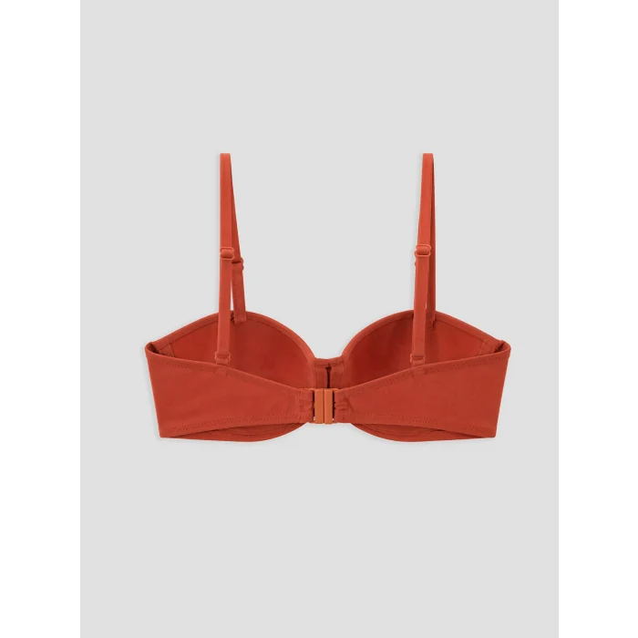 LCW DREAM Turuncu Balenli Dolgusuz Kadın Büzgülü Bikini Üst