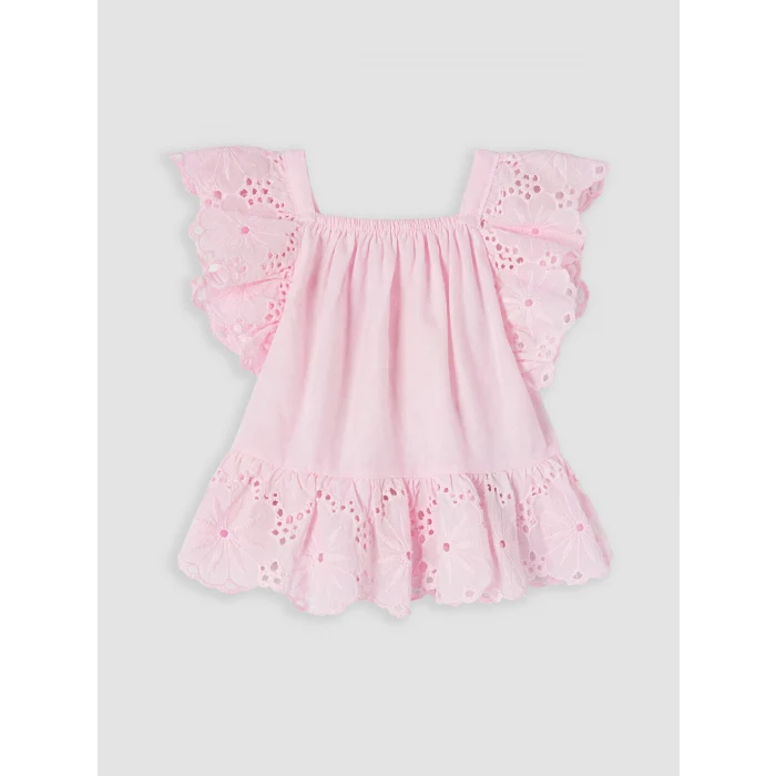 LCW baby Pembe Fisto İşlemeli Kız Bebek Takım