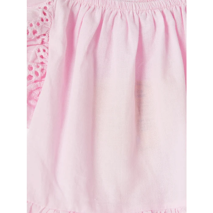 LCW baby Pembe Fisto İşlemeli Kız Bebek Takım