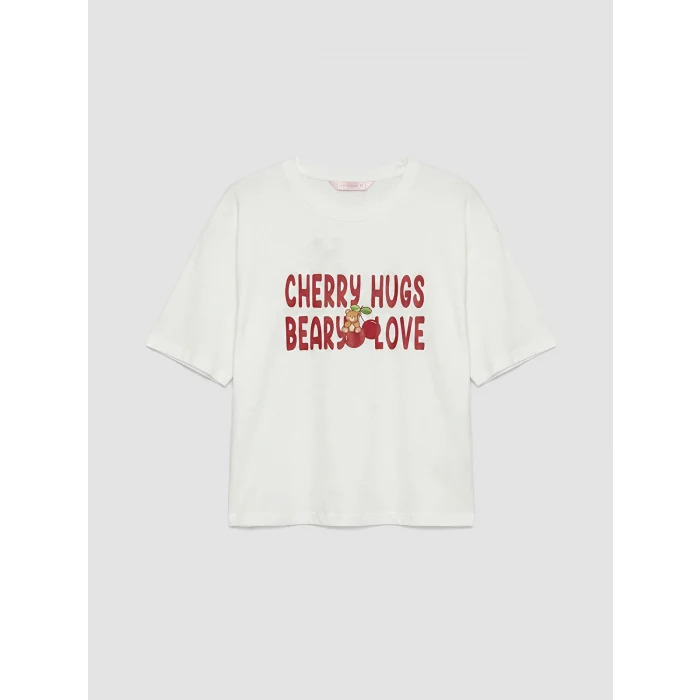 LCW Young Kırmızı Bisiklet Yaka Kadın Şortlu Pijama Takımı