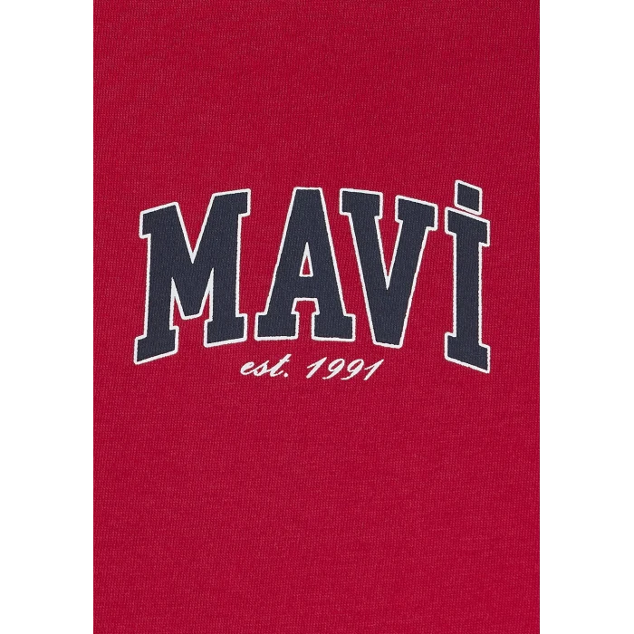 Mavi 1613412-88631 Mavi Logo Baskılı Kırmızı Tişört