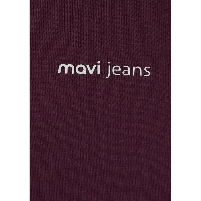 Mavi 1614200-87830 Mavi Logo Baskılı Bordo Tişört