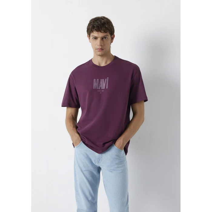Mavi 0613570-70665 Mavi Logo Baskılı Mor Tişört