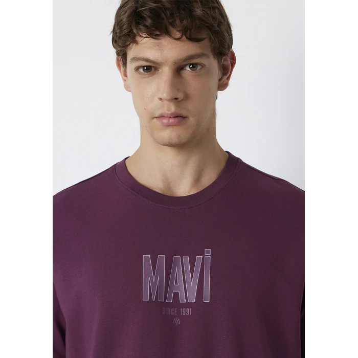 Mavi 0613570-70665 Mavi Logo Baskılı Mor Tişört