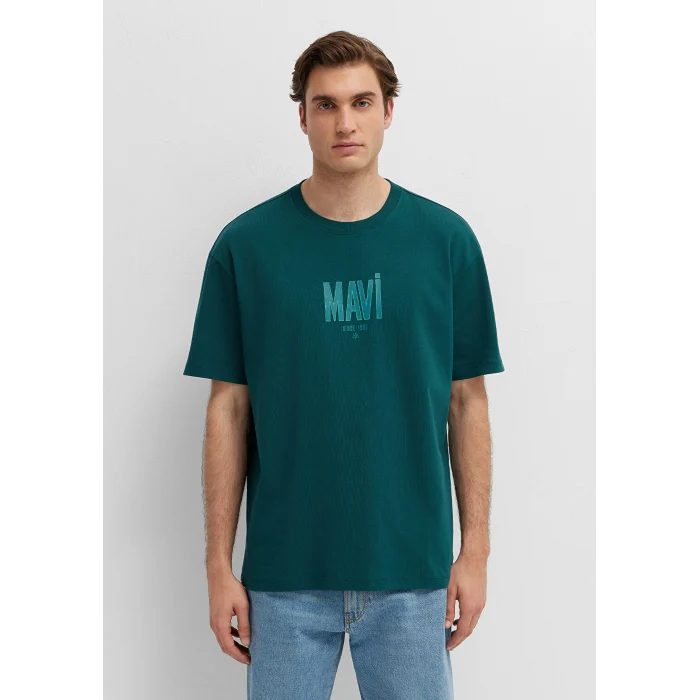 Mavi 0613570-90366 Mavi Logo Baskılı Yeşil Tişört