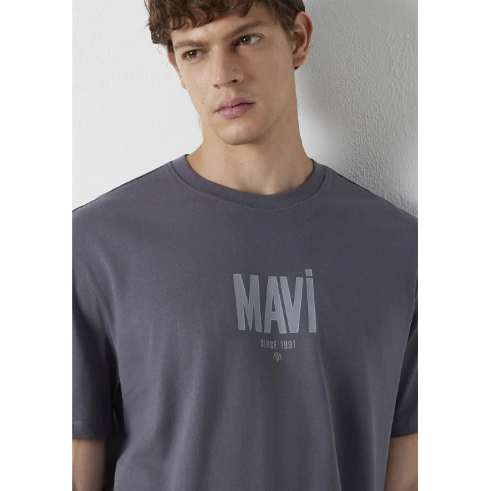 Mavi 0613570-85540 Mavi Logo Baskılı Gri Tişört