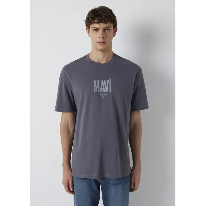 Mavi 0613570-85540 Mavi Logo Baskılı Gri Tişört