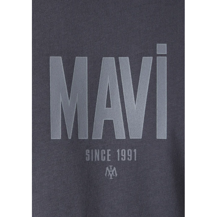 Mavi 0613570-85540 Mavi Logo Baskılı Gri Tişört