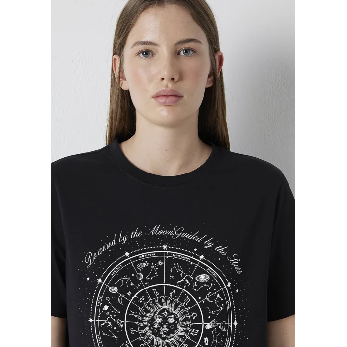 Mavi 1614167-900 Astroloji Baskılı Mor Tişört