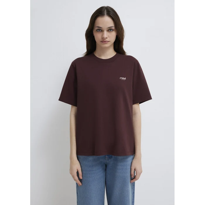 Mavi 1613804-70223 Mavi Jeans Baskılı Bordo Tişört