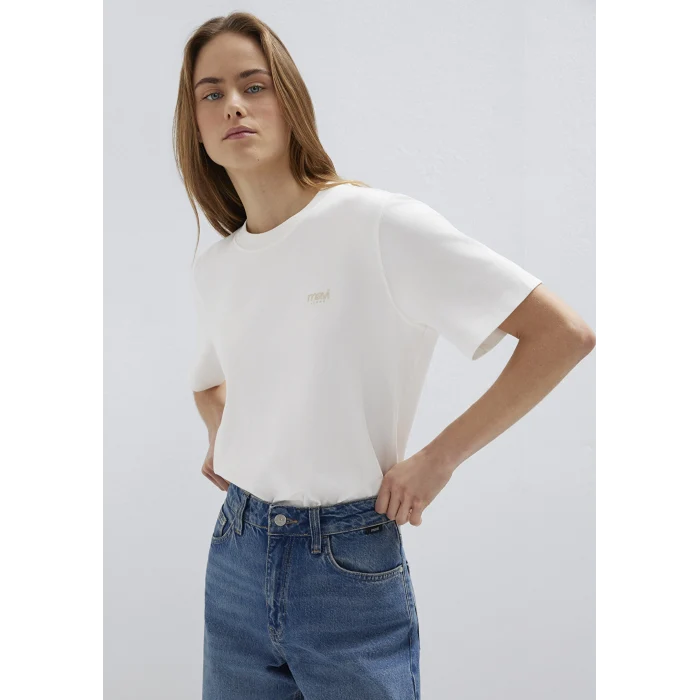 Mavi 1613804-80194 Mavi Jeans Baskılı Ekru Tişört