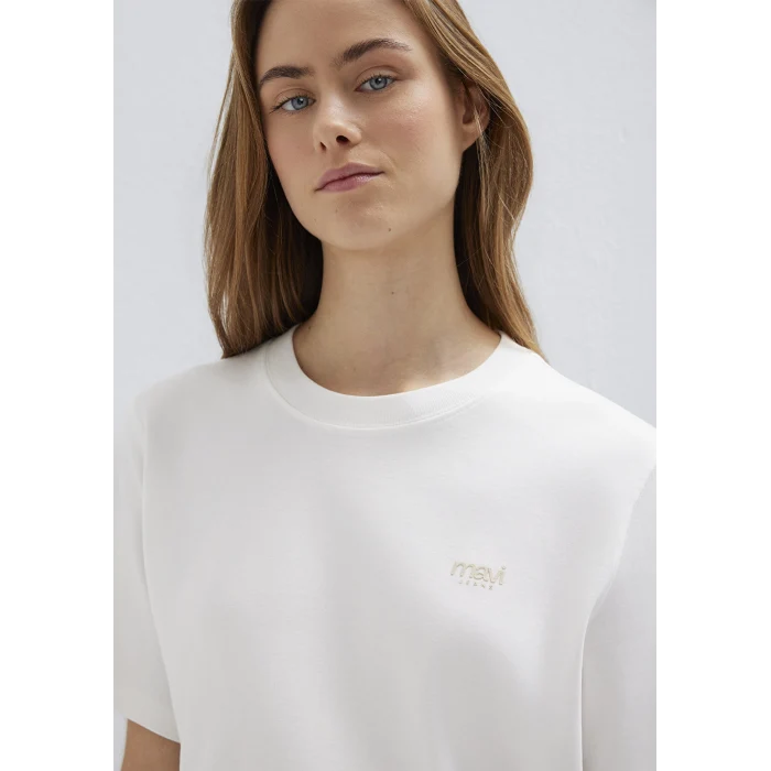 Mavi 1613804-80194 Mavi Jeans Baskılı Ekru Tişört