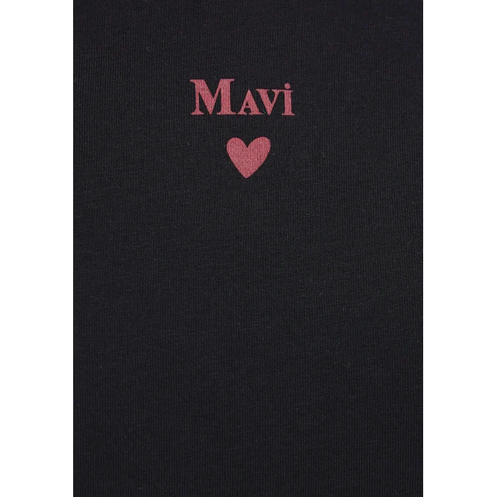 Mavi 1601185-900 Mavi Logo Baskılı Siyah Tişört