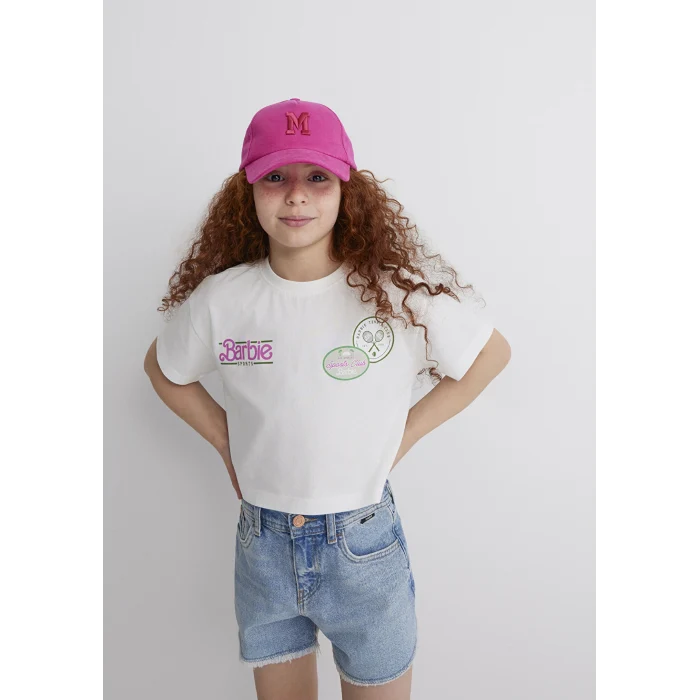 Mavi 7610313-70057 Barbie Baskılı Ekru Tişört