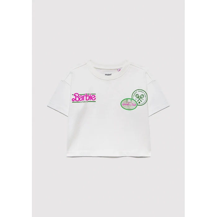Mavi 7610313-70057 Barbie Baskılı Ekru Tişört